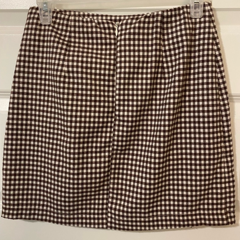 Eyeshadow Brown and White Checkered Skirt Size 3 - Picture 4 of 9